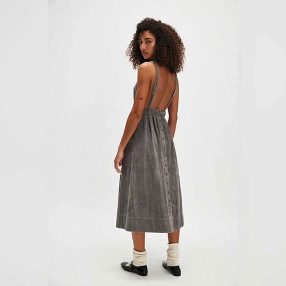 FREE PEOPLE The Other Side Corduroy Midi Dress size 2